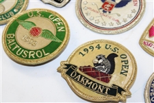 Ten (10) US Open Tournament Crests - 1975-1979, 1983, 1985 & 1993-1995
