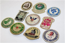 Ten (10) US Open Tournament Crests - 1975-1979, 1983, 1985 & 1993-1995