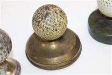 Three (3) Vintage Golf Ball Paperweights - Mesh Pattern & Dimple