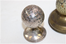 Three (3) Vintage Golf Ball Paperweights - Mesh Pattern & Dimple
