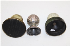 Three (3) Vintage Golf Ball Paperweights - Mesh Pattern & Dimple