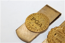 1984, 1985 & 1986 PGA Championship Gold Tone Money Clips