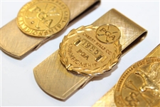 1984, 1985 & 1986 PGA Championship Gold Tone Money Clips