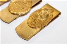 1984, 1985 & 1986 PGA Championship Gold Tone Money Clips