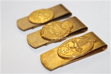 1984, 1985 & 1986 PGA Championship Gold Tone Money Clips