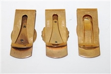 1984, 1985 & 1986 PGA Championship Gold Tone Money Clips