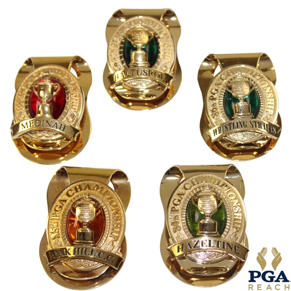 2002, 2003, 2004, 2005 & 2006 PGA Championship Money Clips
