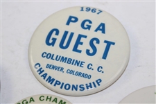 1957, 1967, 1972, 1975 & 1979 PGA Championship Guest/Family/PGA Official/Radio Badges