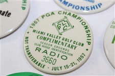 1957, 1967, 1972, 1975 & 1979 PGA Championship Guest/Family/PGA Official/Radio Badges
