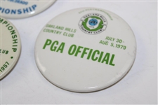 1957, 1967, 1972, 1975 & 1979 PGA Championship Guest/Family/PGA Official/Radio Badges
