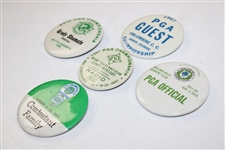 1957, 1967, 1972, 1975 & 1979 PGA Championship Guest/Family/PGA Official/Radio Badges