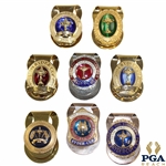 Eight (8) Ryder Cup Money Clips 1987, 1996, 2001, 2004 (x2), 2006 & Undated (x2)