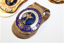 Eight (8) Ryder Cup Money Clips 1987, 1996, 2001, 2004 (x2), 2006 & Undated (x2)