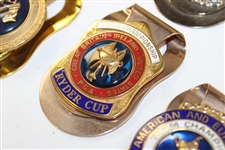 Eight (8) Ryder Cup Money Clips 1987, 1996, 2001, 2004 (x2), 2006 & Undated (x2)