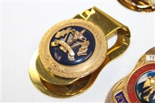Eight (8) Ryder Cup Money Clips 1987, 1996, 2001, 2004 (x2), 2006 & Undated (x2)
