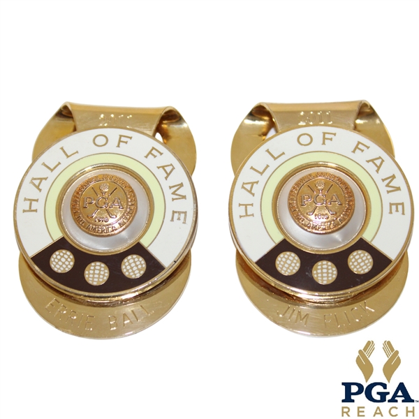 Two (2) 2011 PGA Hall of Fame Commemorative Money Clips - Jim Flick & Errie Ball