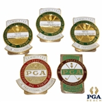 Five (5) PGA Championship Committee Badges - 1969, 1970 (x3) & 1971