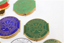 Nine (9) PGA Championship Contestant Badges - 1941, 1944, 1946, 1948-1951, 1953 & 1986