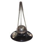 Sterling Silver Three (x3) Clubs & Mesh Pattern Golf Ball Stand