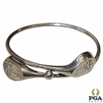 Sterling Silver Crossed Clubs with Golf Ball Bracelet
