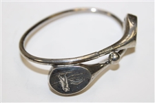 Sterling Silver Crossed Clubs with Golf Ball Bracelet