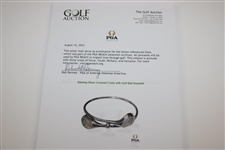 Sterling Silver Crossed Clubs with Golf Ball Bracelet