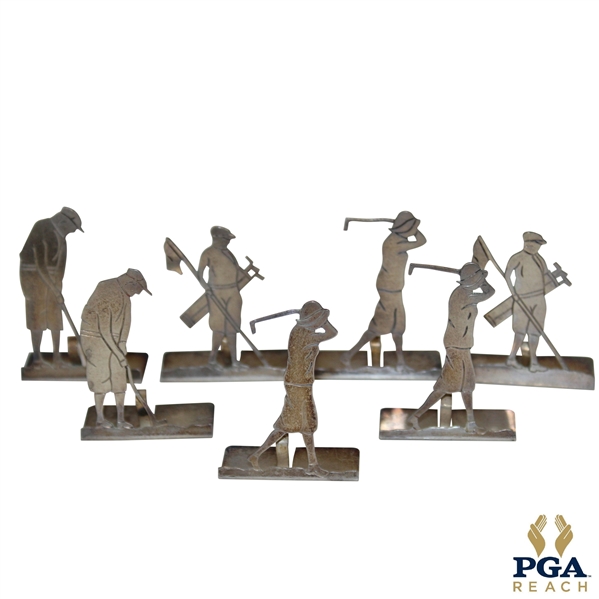 Seven (7) Sterling Silver Small Potter Studio Golfer Standees - D-55, D-56 & D-57