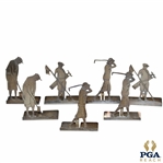 Seven (7) Sterling Silver Small Potter Studio Golfer Standees - D-55, D-56 & D-57