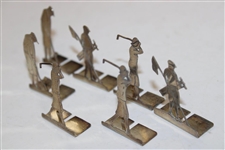 Seven (7) Sterling Silver Small Potter Studio Golfer Standees - D-55, D-56 & D-57