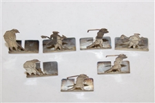 Seven (7) Sterling Silver Small Potter Studio Golfer Standees - D-55, D-56 & D-57