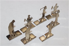 Seven (7) Sterling Silver Small Potter Studio Golfer Standees - D-55, D-56 & D-57