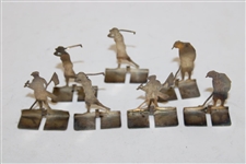 Seven (7) Sterling Silver Small Potter Studio Golfer Standees - D-55, D-56 & D-57