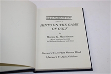 1987 'Hints On Golf The Classics Of Golf' Reissued Hardcover Book by Horace Hutchinson