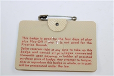 1974 Masters Tournament SERIES Badge #21595 - Gary Player Winner