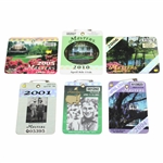 2001, 2002, 2004, 2005, 2006 & 2010 Masters SERIES Badges - Tiger & Mickelson Wins