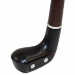 Unmarked 2 Dot Smooth Face Sunday Walking Stick/Putter w/Sterling Silver Band