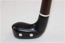 Unmarked 2 Dot Smooth Face Sunday Walking Stick/Putter w/Sterling Silver Band