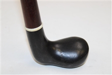 Unmarked 2 Dot Smooth Face Sunday Walking Stick/Putter w/Sterling Silver Band