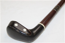 Unmarked 2 Dot Smooth Face Sunday Walking Stick/Putter w/Sterling Silver Band