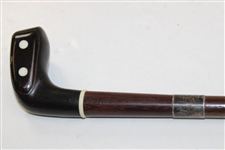 Unmarked 2 Dot Smooth Face Sunday Walking Stick/Putter w/Sterling Silver Band
