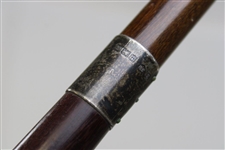 Unmarked 2 Dot Smooth Face Sunday Walking Stick/Putter w/Sterling Silver Band