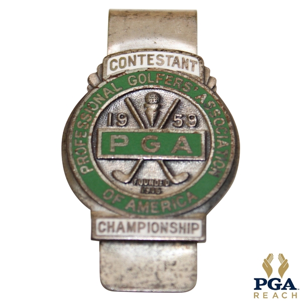 1959 PGA Championship at Minneapolis GC Contestant Badge/Clip - Bob Rosburg Winner