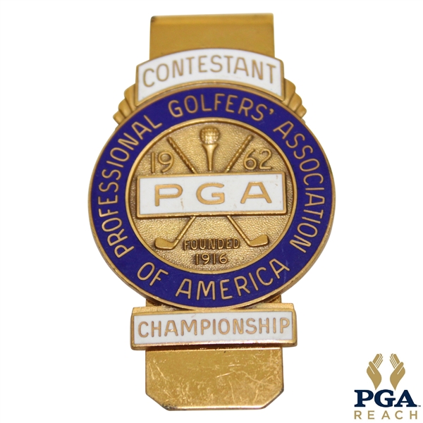 1962 PGA Championship at Aronimink GC Contestant Badge/Clip - Gary Player Winner