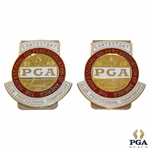 Two (2) 1969 PGA Club Professional Championship Contestant Badges/Clips
