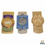 1975 (Firestone), 1977 (Pebble) & 1981 (AAC) PGA Championship Commemorative Money Clips