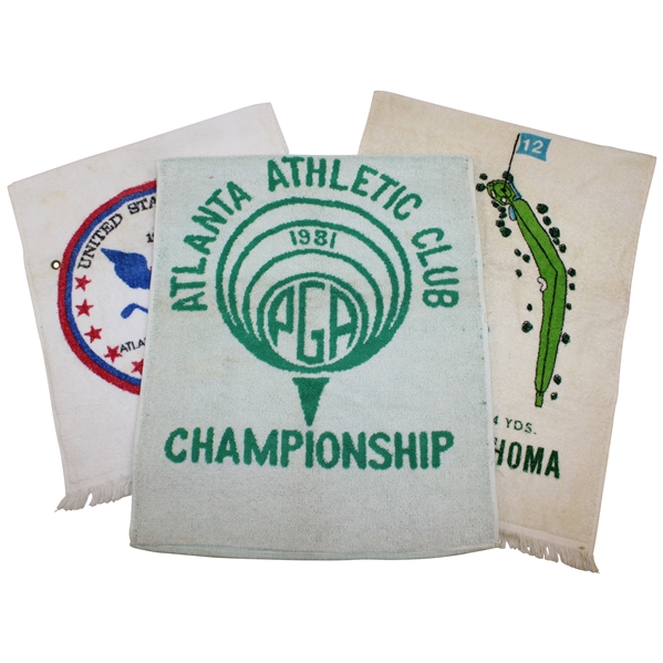 Lot of Three (3) US Open Golf Towels - 1976, 1977 & 1981 