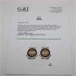 Two (2) 1969 PGA Club Professional Championship Contestant Badges/Clips