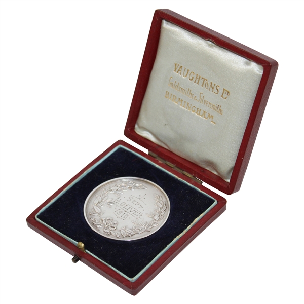 1910 Streatham Golf Club Sterling Silver Monthly Medal Won by H. Oliver in Case - September