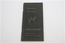 Chicago District Golf Assoc. (CDGA) Aluminum Ydg Distance Marker & CDGA 1953 Handicap/Course Rating Manual