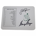 Jack Nicklaus & Gary Player Signed Augusta National Scorecard JSA ALOA